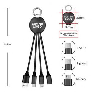 Led 3-In-1 Short Charger Type-C Usb 15Cm Mobile Phones Electronics Cord Gift 3 in 1 <b>Charging</b> <b>Cable</b> Logo Ready to Ship - Product Image 3