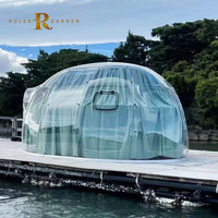 Glamping extérieur hémisphérique avec salle de bain maison à bulles de luxe préfabriquée hôtel dôme géo-dôme tente