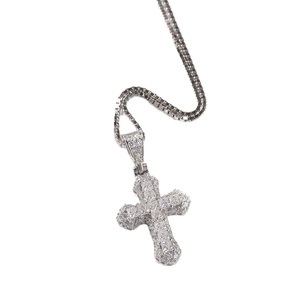 Bijoux fins de luxe pour femmes de haute qualité, plaqué or, argent sterling 925, mini pendentifs croix hip-hop, sertis de zircon - Product Image 1