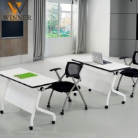 Table d'entraînement pliante moderne en bois pour salle de classe et bureau à domicile, avec roulettes portables