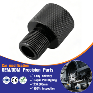 Premium Schwarzstahl 1/2-28 Außengewinde auf 1/2-20 Innengewinde Adapter |   Gerändelter Kraftstofffilteranschluss für Automobilmodifikationen - Product Image 1