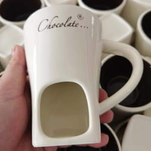 <span class=keywords><strong>M</strong></span> cangkir piring Chafing keramik coklat, dengan garpu lilin, panci peleburan coklat, peralatan makan kreatif, peralatan minum rumah tangga - Product Image 3