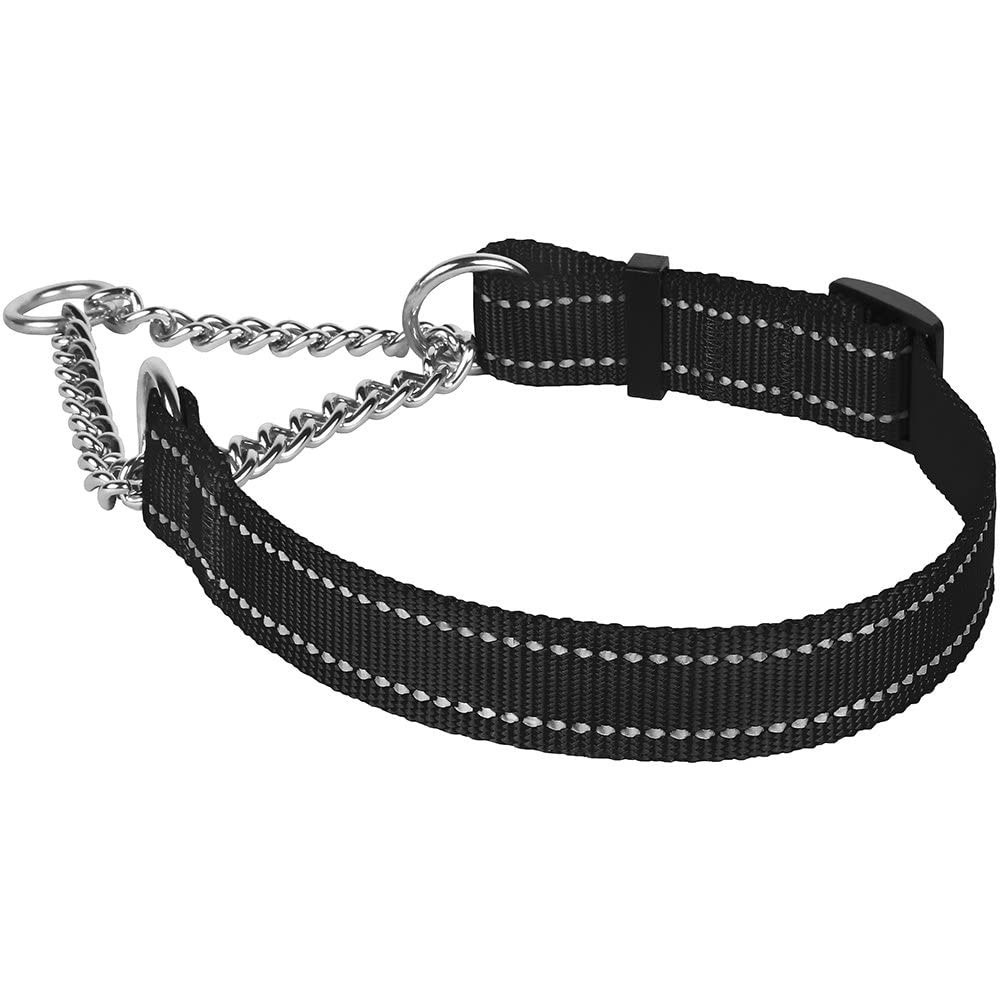 Лучший продавец, оптовая продажа, Светоотражающий ошейник для собак Martingale с регулируемой цепочкой из нержавеющей стали