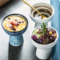 Keramische Hoogvoetige Fruitschaal Creatieve Boeddhabeeld In Japanse Stijl Voor Bordsnacks Dessert Taartplaat Ijs Servies