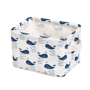 Desktop Square <b>Storage</b> <b>Box</b> Cotton Linen Foldable Organizing Bin For Desk <b>Drawer</b> Use - Product Image 5