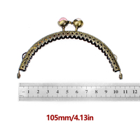 Bas quantité minimale de commande 10.5CM mode Flash gemme baiser serrure fermoir Bronze métal demi-cercle gaufrage dentelle sac à main cadre pour sac bricolage accessoires