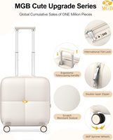Valise à roulettes MGB de 14 pouces à porter sous le siège, valises rigides légères, petite valise mini, valise TSA pour les voyages