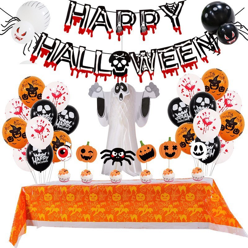 Juego de Mantel de Calabaza de Halloween 1