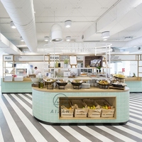 Buffet d'hôtel moderne Surface solide Restaurant Comptoir buffet libre-service Pizza Boutique Présentoir d'aliments Taille personnalisée