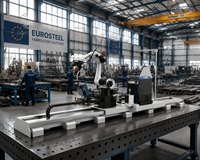 Soldadura robótica industrial para estructuras de acero, vigas H y vigas de caja