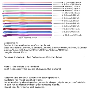 <span class=keywords><strong>Crochet</strong></span> en aluminium pour tricoter du fil <span class=keywords><strong>de</strong></span> coton doux, 1 pièce - Product Image 2