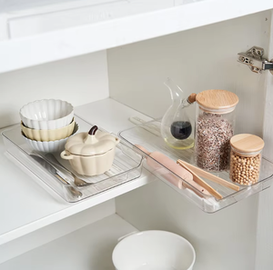 سكك أدراج بلاستيكية قابلة للسحب متعددة الأغراض لتطبيقات المطبخ والحمام وغرفة النوم والخزائن - Product Image 1