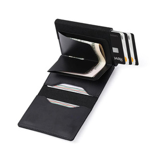 Genuine Leather <b>Card</b> <b>Holder</b> 30 Mm Multi Slot Anti Theft <b>Wallet</b> For Men Everyday Use Solid Color - Product Image 4