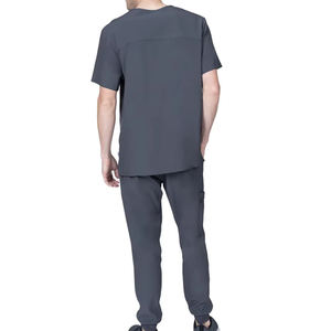 Ensemble de tenues médicales en tricot de haute qualité avec logo personnalisé, haut à manches courtes et pantalon de jogging, vente en gros - Product Image 6