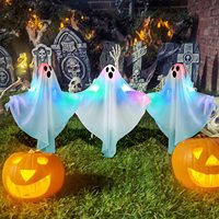 3 packs de décorations de fête d'Halloween, fantômes volants mignons pour la cour avant, le patio et le jardin, fantômes suspendus pour Halloween.