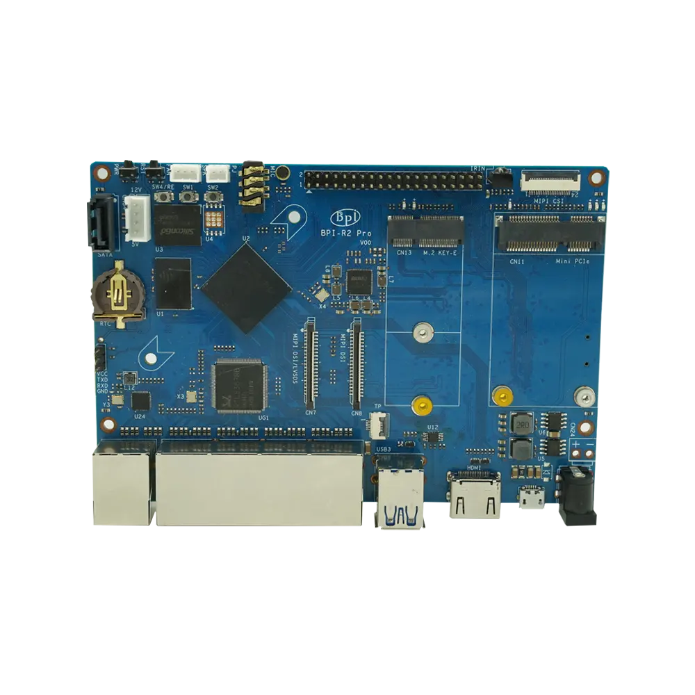 Papan router Pintar Banana Pi BPI-R2 Pro, dengan prosesor Rockchip 3568 ram 2GB chip onboard MT7631BE