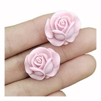 100 pièces Simulation dos plat Pastel résine Rose Cabochons fleurs miniatures Slime breloques pour bijoux à bricoler soi-même artisanat décor accessoires