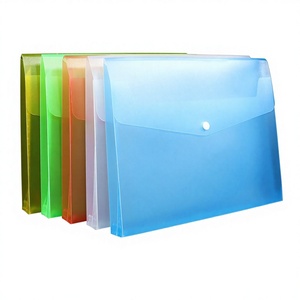A4 Thickened Snap-Closure 3D Document <strong>Folder</strong> PP Transparent Button Bag Office Storage Waterproof Document File Wholesale - Product Image 1