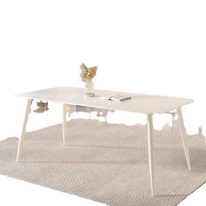 Italian Style Slab Dining <b>Table</b> And Chairs 4 Piece Set Pure <b>White</b> Modern Simple Rectangular For <b>Small</b> Living Rooms And - Product Image 5