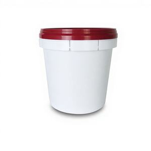 Seau de stockage de peinture en plastique PP réutilisable certifié ISO9001 de 17 litres, avec logo personnalisé blanc, 315 x 260 x 352 mm, poignée en métal, résistant à la chaleur - Product Image 1