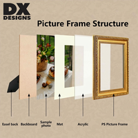 DX DESIGNS Cadre photo doré vintage PS 4x6 5x7 6x8 8x10 11x14 pouces, cadre photo baroque antique orné pour galerie et décoration intérieure
