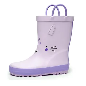 <span class=keywords><strong>Botas</strong></span> de goma térmicas con diseños de purpurina sólida personalizada, <span class=keywords><strong>Botas</strong></span> de lluvia Midi impermeables de caucho Natural 100% <span class=keywords><strong>para</strong></span> niños pequeños, asas fáciles de poner - Product Image 1