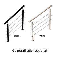 Garde-corps de câble de balcon noir de 42 pouces de qualité supérieure, balustrade de main courante de corde extérieure de pont à faible entretien pour escaliers