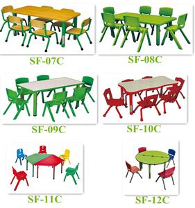 Meubles de garderie modernes et durables de haute qualité pour enfants ensemble de bureau et de chaises en plastique - Product Image 6