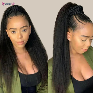 Cola de Caballo Rizada y Lisa con Clip, Cabello Humano Brasileño Remy, Extensiones de Cola de Caballo para <span class=keywords><strong>Mujer</strong></span>, 120g - Product Image 1