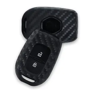 Funda de silicona para llavero con <span class=keywords><strong>2</strong></span> botones, funda protectora para Renault Clio Modus Clio <span class=keywords><strong>Dacia</strong></span> Sandero Logan <span class=keywords><strong>Duster</strong></span> Dokker 2021 2020 <span class=keywords><strong>2019</strong></span> - Product Image 5