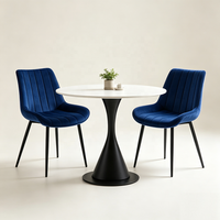 Chaise de salle à manger rembourrée à coutures verticales en velours, chaise d'appoint pour salle à manger et salon – Offre Spéciale