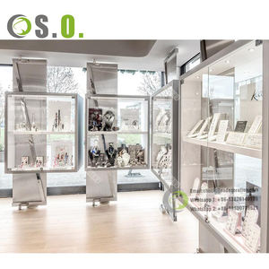 ตู้โชว์ทรงรีสไตล์วินเทจแฟชั่นตามสั่งตู้เครื่องประดับไม้แก้วบูติก - Product Image 4