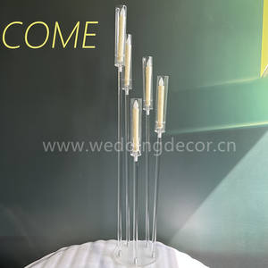 Centro de Mesa de Acrílico de 5 Brazos, Ecológico, Duradero, Transparente, Decoración para Mesa de Boda con Caja de Flores - Product Image 3