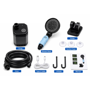 Kit de douche portable électrique rechargeable pour le camping, débit de 8 L/min, <span class=keywords><strong>port</strong></span> de charge Type-C pour le camping, la randonnée en plein air et le bain - Product Image 2