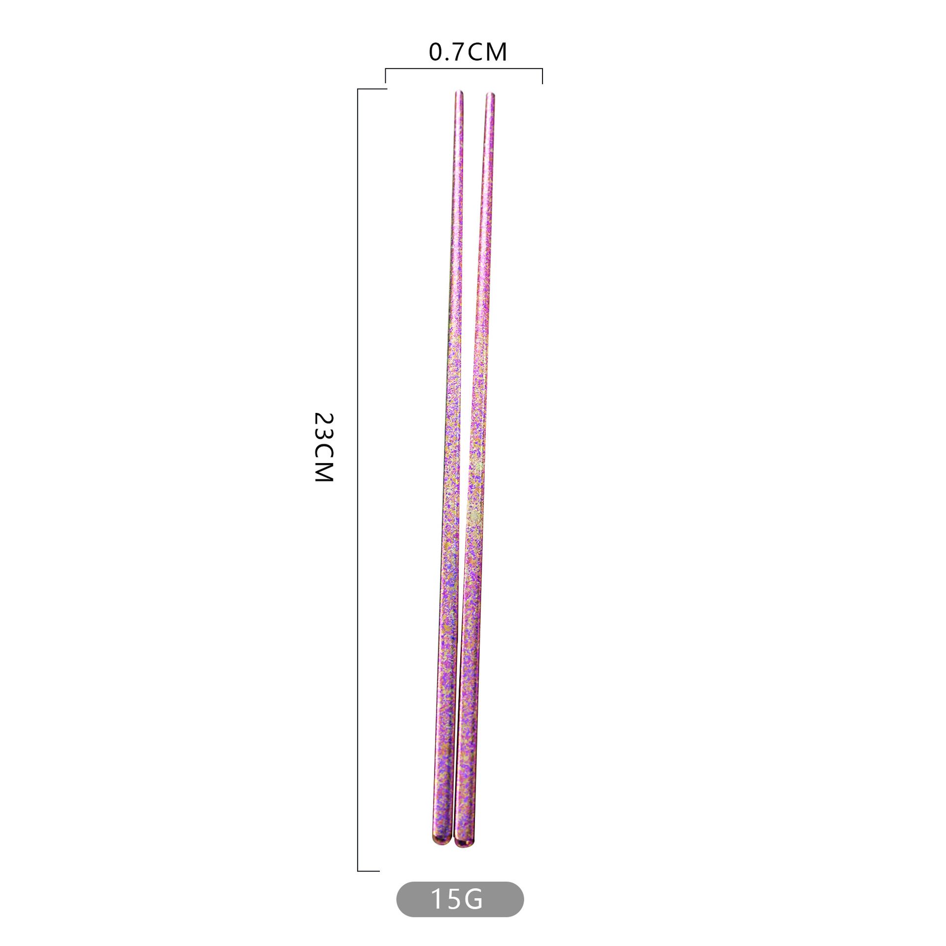 Baguettes en titane pur - violet (à l'unité/en paire)