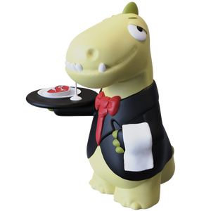 Cuộc Sống Kích Thước Nhựa Bồi Bàn Bức Tượng Động Vật Bức Tượng Phục Vụ Quản Gia Với Con Chó Hình Dạng Cho Nhà Hàng Độc Đáo Và Trang Trí Nội Thất - Product Image 2