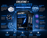 Poudre d'hydratation électrolytique sans sucre Rainwood au créatine en sachets, mélange de boisson faible en calories OEM