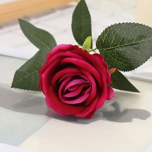 شراء زهور اصطناعية عبر الإنترنت ، شعور واقعي اصطناعي بساق واحدة ، زهور ورد مخملية - Product Image 4