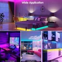 XINGLIGHT WS2815B WS2812B Smart RGB IC 5V Adressable LED Bande Lumineuse Intérieur IP65 Blanc Noir PCB 96 144 LED/M Découpable