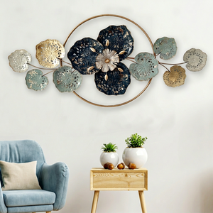 Modern Floral Metal Wall <b>Art</b> Sculpture Handmade Wedding Wall Hanging for Living Room Bedroom Office - Product Image 1