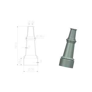 Cache-poteau d'éclairage en deux parties, style aluminium et fonte, pour rénovation, protection décorative pour lampadaires - Product Image 3