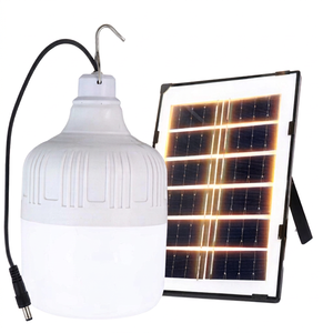 Ampoule LED 120W DC5V-6V solaire rechargeable d'urgence, diamètre 118mm, batterie 1800mA, matériau PP, panneau solaire 3W inclus - Product Image 1