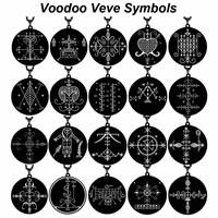 Collier pendentif en acier inoxydable avec logo Voodoo Veve, bijou talisman Vodou Lwa Loa