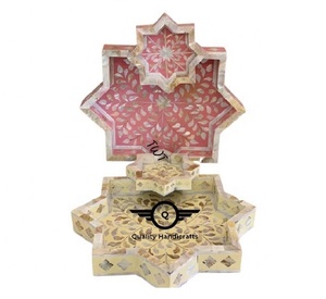 ขายส่งแม่ของมุกตกแต่งถาดและอาหรับMubkharaกระถางธูปตกแต่งบ้านหรูหราตกแต่งบ้านถาด - Product Image 4