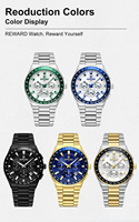 Nouvelle montre pour homme REWARD, chronographe de luxe, montre-bracelet pour homme, bracelet en acier inoxydable massif, montre de haute qualité pour homme