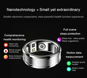 Health Smart Rings Finger Ring Fitness Trackers con control de la temperatura del oxígeno en la sangre del ritmo cardíaco