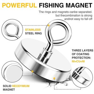 סופר חזק דיג מגנטים neodymium דיג מגנט עם חבל לאחזר בנהר - Product Image 3