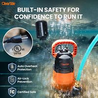 Pompe submersible Cleartide avec interrupteur à flotteur, 1/2 HP 3060 GPH pour l'irrigation des jardins, des caves inondées, des spas et des jardins