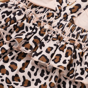 Combinaison d'été pour bébé fille, en coton, imprimé léopard, manches volantes, deux pièces - Product Image 4