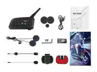 Casque de moto avec interphone V6 Plus, étanche, réduction du bruit, communication duplex intégrale pour 2 motards sur 800 m